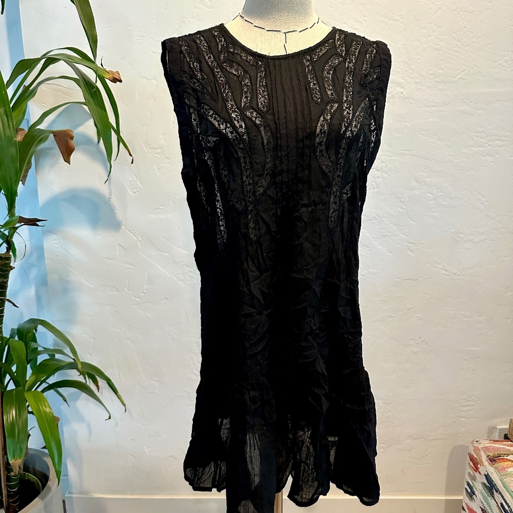 FREE PEOPLE Lace Button Up Tunic
